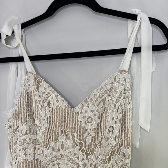 Lulu's Cream Lace Chemise Silky Finish - Picture 8 of 15